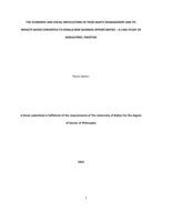 The economic and social implications of food waste management and its impacts when converted to herald new business opportunities - a case study of Rawalpindi, Pakistan