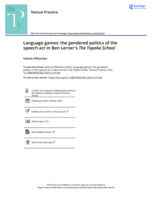 Language Games: the gendered politics of the speech act in Ben Lerner’s The Topeka School