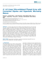 A 1×8 linear ultra-wideband phased array with connected dipoles and hyperbolic microstrip baluns