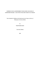 Corporate social responsibility disclosure and Shari'ah supervisory board : a case study of Islamic banks in GCC region