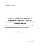 Relating the exploitation of information and communication technology (ICT) and a firm's competitiveness in value chains : the case of tourism enterprises in Malawi