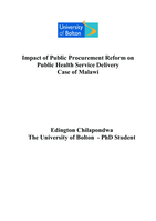 Impact of public procurement reform on public health service delivery case of Malawi