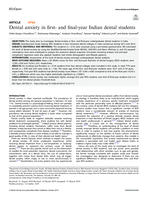 Dental anxiety in first- and final-year Indian dental students.