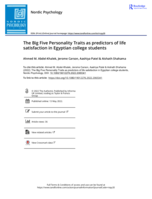 The Big Five Personality Traits as predictors of life satisfaction in Egyptian college students