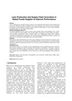 Lean production and supply chain innovation in baked foods supplier to improve performance