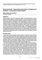 South and North. Teacher Education Policy in England and Scotland: a comparative textual analysis.