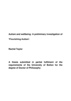 Autism and wellbeing: A preliminary investigation of ‘Flourishing Autism’.