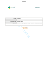 Resilience and transparency in social systems