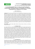 An autoethnographic study of a research and teaching for transformative Education Journey in Foundation law teaching – preparing diverse students for law school