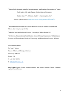 Whole-body dynamic stability in side cutting: implications for markers of lower limb injury risk and change of direction performance