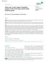 Online peer to peer support: Qualitative analysis of UK and US open mental health Facebook groups
