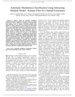 Automatic modulation classification using interacting multiple model - Kalman filter for channel estimation