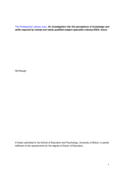 The Professional Literacy tutor; An investigation into the perceptions of knowledge and skills required by trainee and newly qualified subject specialist Literacy/ESOL tutors