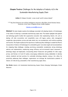 Challenges for the adoption of industry 4.0 in the sustainable manufacturing supply chain