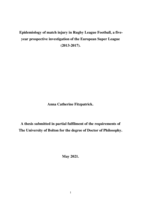 Epidemiology of match injury in Rugby League Football, a five-year prospective investigation of the European Super League (2013-2017).