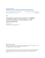 Autopoiesis and sonic immersion: Modelling sound-based player relationships as a self-organizing system