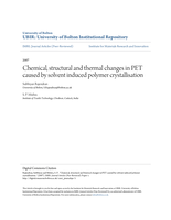 Chemical, structural and thermal changes in PET caused by solvent induced polymer crystallisation