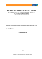An investigation into the post impact and post indentation behavior of auxetic composites