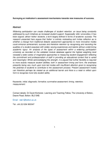Surveying an institution's assessment mechanisms towards new measures of success