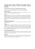 Developing business students’ employability skills through working in partnership with a local business to deliver an undergraduate mentoring programme