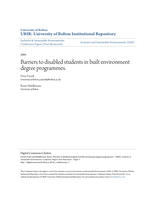 Barriers to disabled students in built environment degree programmes.