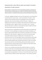 Assessment fast or slow? Why we need a new model of ‘connected assessment’ for adult numeracy