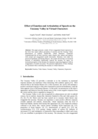 Effect of emotion and articulation of speech on the Uncanny Valley in virtual characters