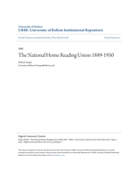 The National Home Reading Union 1889-1930