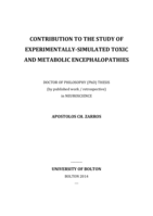Contribution to the study of experimentally-simulated toxic and metabolic encephalopathies