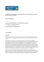 Investigating the impact of outsourcing security services at the Foods Company Limited
