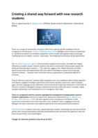 Creating a shared way forward with new research students