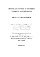 Sensorless control of brushless permanent magnet motors