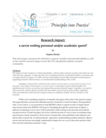 'Research Impact' : a never ending personal and/or academic quest?