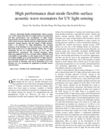 High performance dual-wave mode flexible surface acoustic wave resonators for UV light sensing