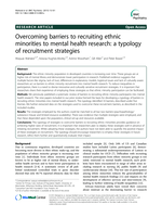 Overcoming barriers to recruiting ethnic minorities to mental health research: a typology of recruitment strategies