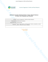 Attitudes towards intimate partner ‘honor’ based violence in India, Iran, Malaysia and Pakistan