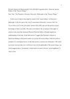 The wanderer’s promise: Nietzsche’s philosophy of the "nearest things"