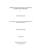 Temporal dynamics of social and affective decision-making processes