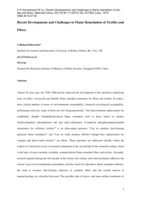 Recent developments and challenges in flame retardation of textiles and fibres