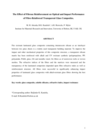 The effect of fibrous reinforcement on optical and impact performance of fibre-reinforced transparent glass composites