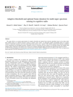 Adaptive threshold and optimal frame duration for multi-taper spectrum sensing in cognitive radio