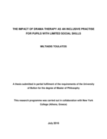 The impact of drama therapy as an inclusive practice for pupils with limited social skills