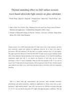 Thermal annealing effect on ZnO surface acoustic wave-based ultraviolet light sensors on glass substrates