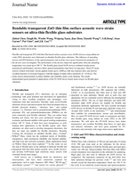Bendable transparent ZnO thin film surface acoustic wave strain sensors on ultra-thin flexible glass substrates