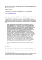 Academic staff performance and workload in higher education in the United Kingdom: the conceptual dichotomy.