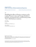 Modelling the effects of density variations on the in-plane Poisson's ratios and Young's Moduli of periodic conventional and re-entrant honeycombs - Part 1: Rib thickness variations