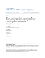The in-plane linear elastic constants and out-of-plane bending of 3-coordinated ligament and cylinder-ligament honeycombs