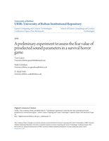 A preliminary experiment to assess the fear value of preselected sound parameters in a survival horror game