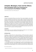 Aristotle, Montaigne, Kant and the others : How friendship came to be conceived as it is conceived in the Western tradition