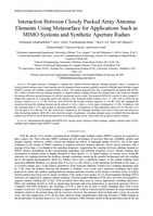 Interaction between closely packed array antenna elements using metasurface for applications such as MIMO systems and Synthetic Aperture Radars